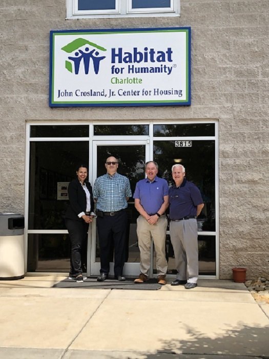 The project team in front of Habitat Charlotte offices.