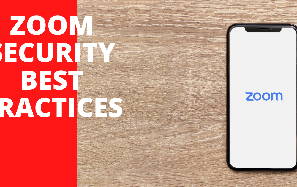 Picture of phone with logo on screen, header image for Zoom Security Best Practices blog post
