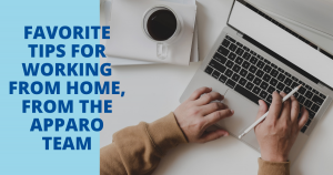 Working from home, hands typing on computer with pencil in fingers