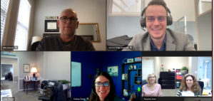 Nonprofit software selection team meets virtual to discuss their work