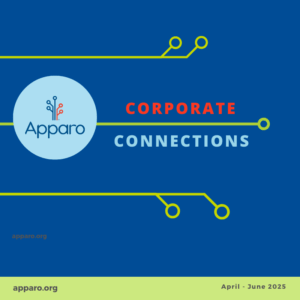 Corporate Connections Newsletter image for April through June of 2025 with Apparo logo