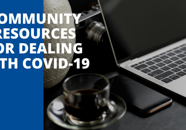 Header image for community resources for dealing with COVID-19 blog post