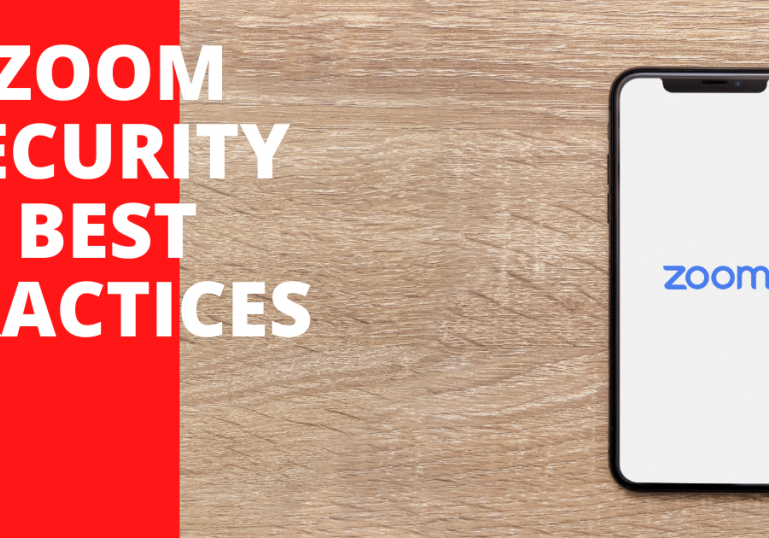Picture of phone with logo on screen, header image for Zoom Security Best Practices blog post